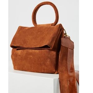 Cocoa Blake Wide Strap Suede Leather Crossbody Bag